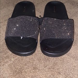 Black sparkle torrid slippers